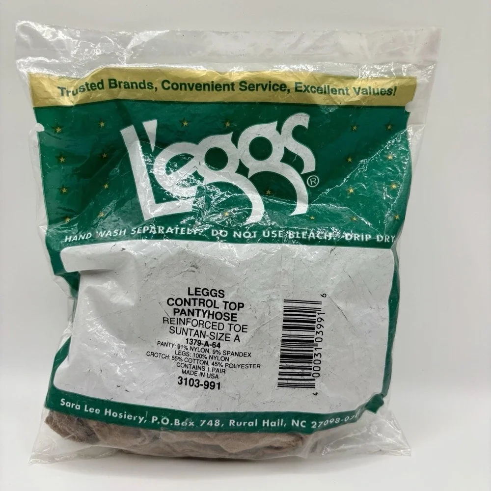 Vtg 90s NOS L'eggs Control Top Pantyhose Suntan Size A 1 Pair 3103991